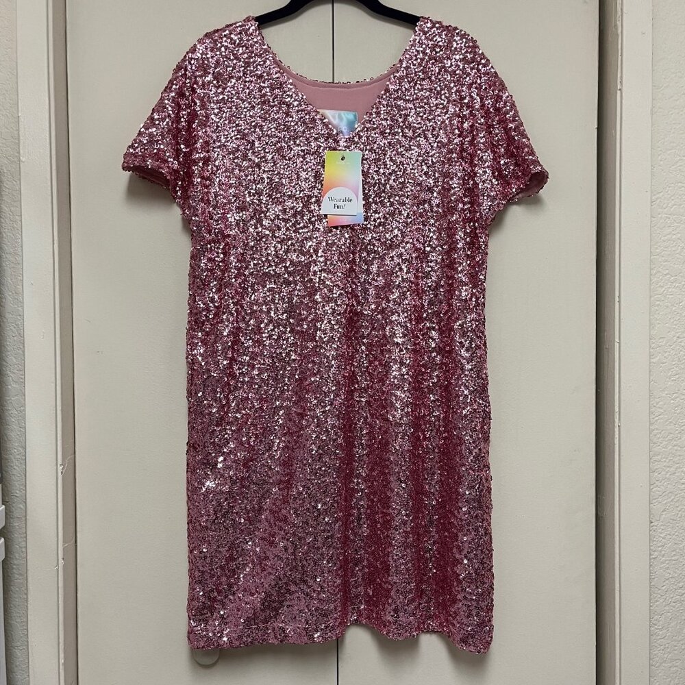 Blush Pink Sequin Dress from Fringe + Co